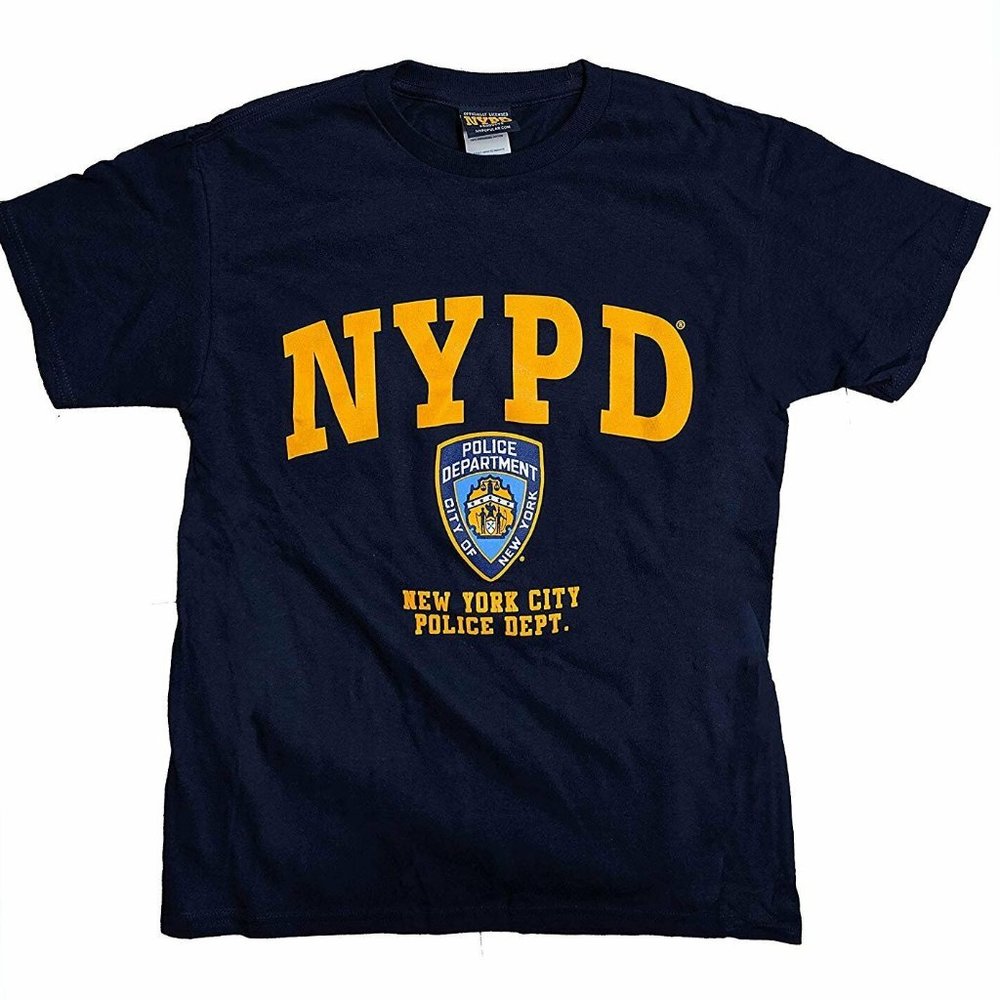NYPD Men's Short Sleeve Front Yellow Print T-Shirt